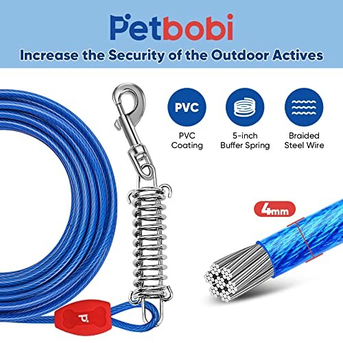 Petbobi Dog Tie-Out Cable and Stake